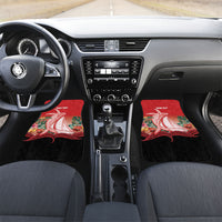 Vavau Sailing Festival Tonga Personalised Car Mats Humpback Whale Sailboat Tropical Vibes LT14 Set 2pcs - Front Red - Polynesian Pride