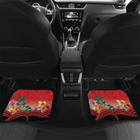 Vavau Sailing Festival Tonga Personalised Car Mats Humpback Whale Sailboat Tropical Vibes LT14 Set 2pcs - Back Red - Polynesian Pride