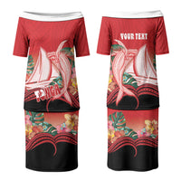 Vavau Sailing Festival Tonga Personalised Couples Matching Puletasi and Hawaiian Shirt Humpback Whale Sailboat Tropical Vibes LT14 - Polynesian Pride