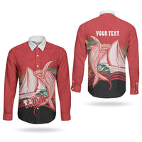 Vavau Sailing Festival Tonga Personalised Couples Matching Tank Maxi Dress and Long Sleeve Button Shirt Humpback Whale Sailboat Tropical Vibes LT14 - Polynesian Pride