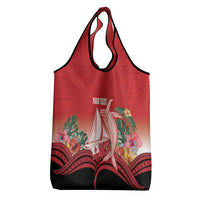 Vavau Sailing Festival Tonga Personalised Grocery Bag Humpback Whale Sailboat Tropical Vibes LT14 - Polynesian Pride