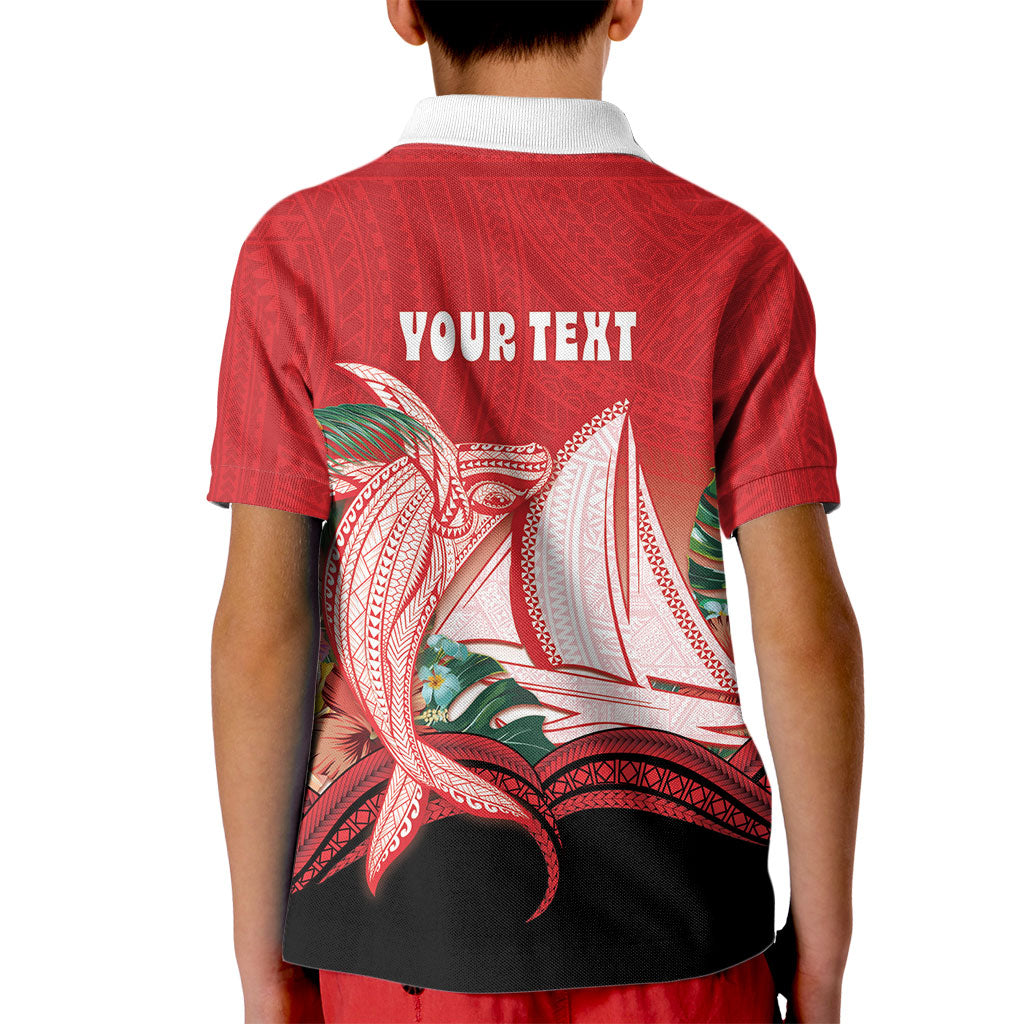 Vavau Sailing Festival Tonga Personalised Kid Polo Shirt Humpback Whale Sailboat Tropical Vibes LT14 - Polynesian Pride