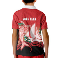 Vavau Sailing Festival Tonga Personalised Kid Polo Shirt Humpback Whale Sailboat Tropical Vibes LT14 - Polynesian Pride