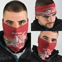 Vavau Sailing Festival Tonga Personalised Neck Gaiter Humpback Whale Sailboat Tropical Vibes LT14 - Polynesian Pride