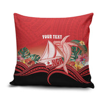 Vavau Sailing Festival Tonga Personalised Pillow Cover Humpback Whale Sailboat Tropical Vibes LT14 Red - Polynesian Pride