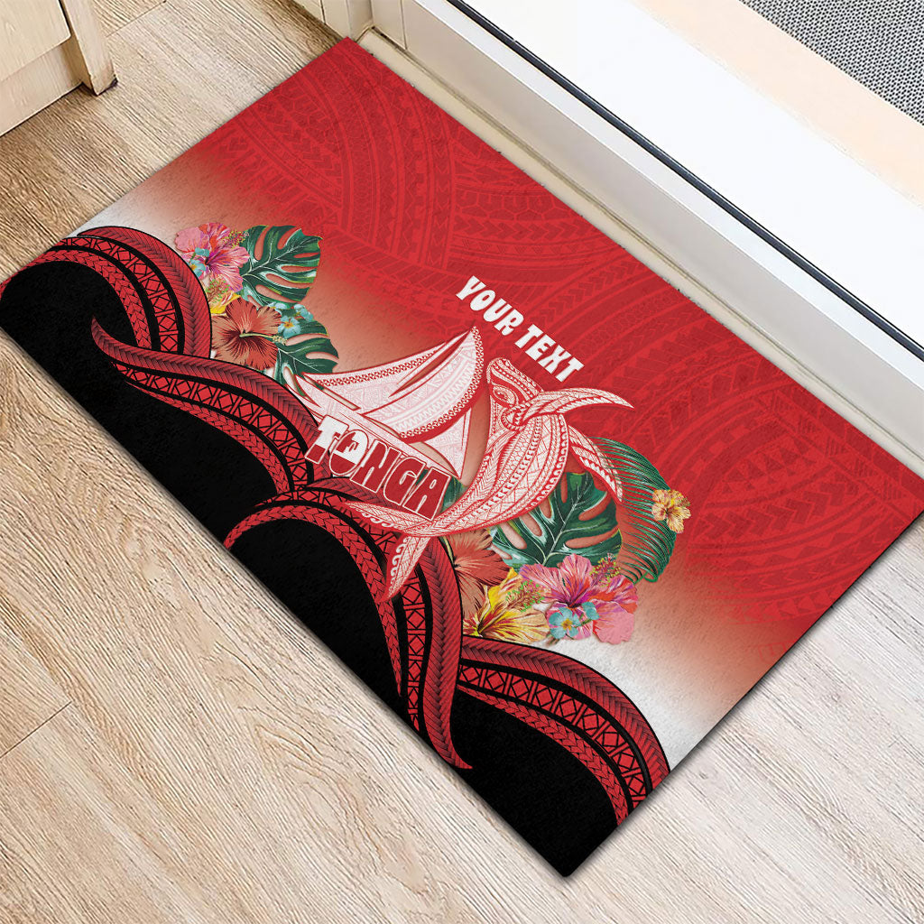 Vavau Sailing Festival Tonga Personalised Rubber Doormat Humpback Whale Sailboat Tropical Vibes LT14 - Polynesian Pride