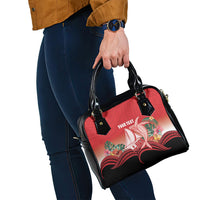 Vavau Sailing Festival Tonga Personalised Shoulder Handbag Humpback Whale Sailboat Tropical Vibes LT14 - Polynesian Pride
