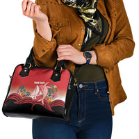 Vavau Sailing Festival Tonga Personalised Shoulder Handbag Humpback Whale Sailboat Tropical Vibes LT14 - Polynesian Pride