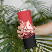 Vavau Sailing Festival Tonga Personalised Skinny Tumbler Humpback Whale Sailboat Tropical Vibes LT14 - Polynesian Pride