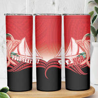 Vavau Sailing Festival Tonga Personalised Skinny Tumbler Humpback Whale Sailboat Tropical Vibes LT14 - Polynesian Pride