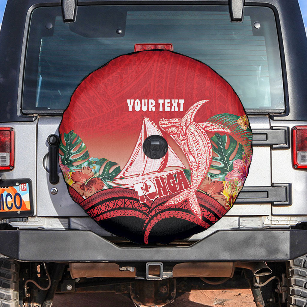 Vavau Sailing Festival Tonga Personalised Spare Tire Cover Humpback Whale Sailboat Tropical Vibes LT14 Red - Polynesian Pride
