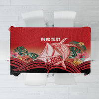 Vavau Sailing Festival Tonga Personalised Tablecloth Humpback Whale Sailboat Tropical Vibes LT14 Red - Polynesian Pride