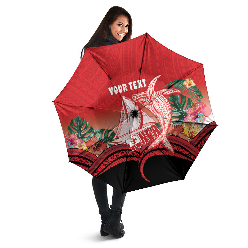 Vavau Sailing Festival Tonga Personalised Umbrella Humpback Whale Sailboat Tropical Vibes LT14 - Polynesian Pride