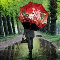 Vavau Sailing Festival Tonga Personalised Umbrella Humpback Whale Sailboat Tropical Vibes LT14 - Polynesian Pride