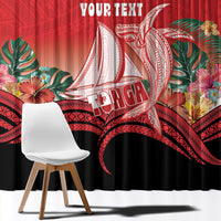 Vavau Sailing Festival Tonga Personalised Window Curtain Humpback Whale Sailboat Tropical Vibes LT14 - Polynesian Pride