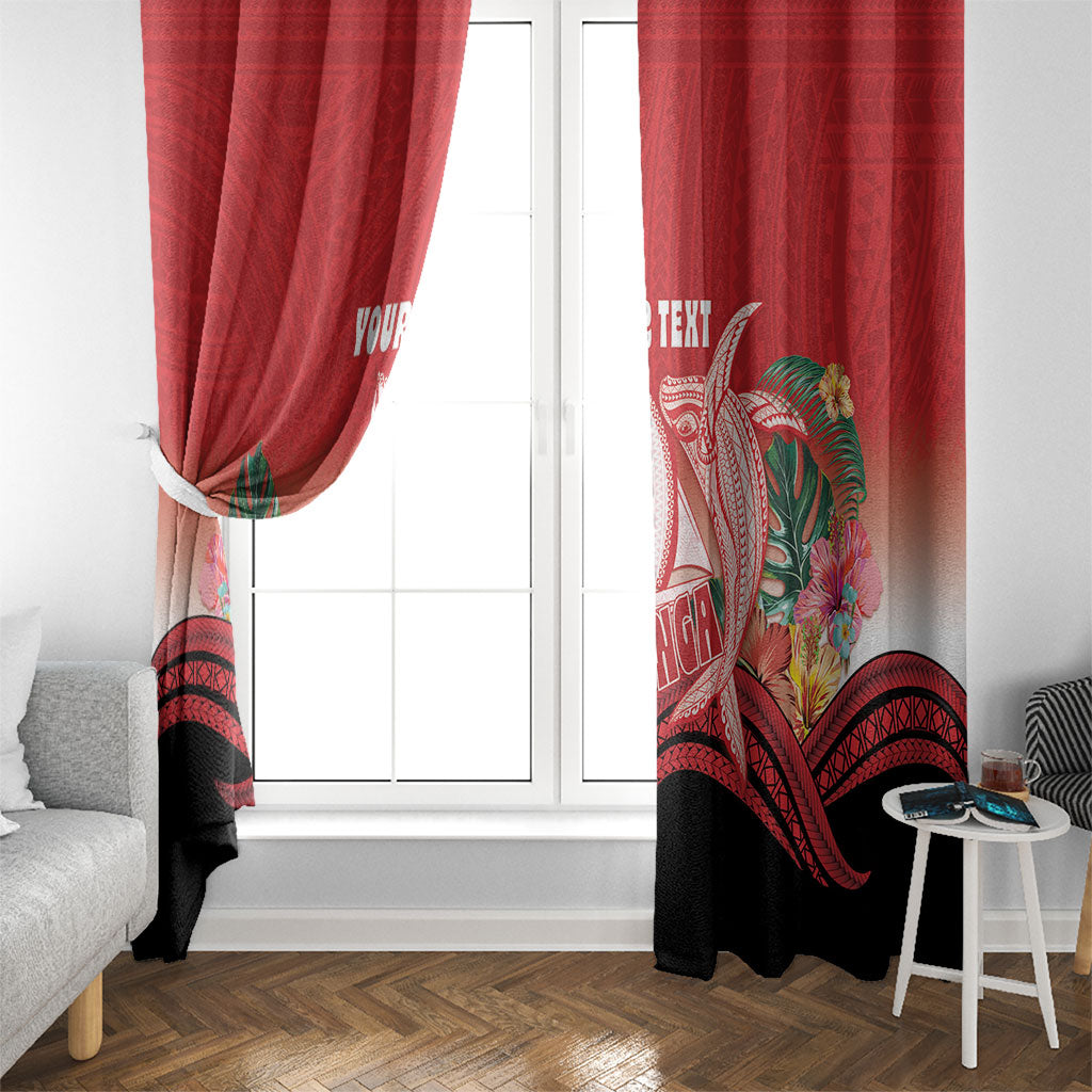 Vavau Sailing Festival Tonga Personalised Window Curtain Humpback Whale Sailboat Tropical Vibes LT14 - Polynesian Pride