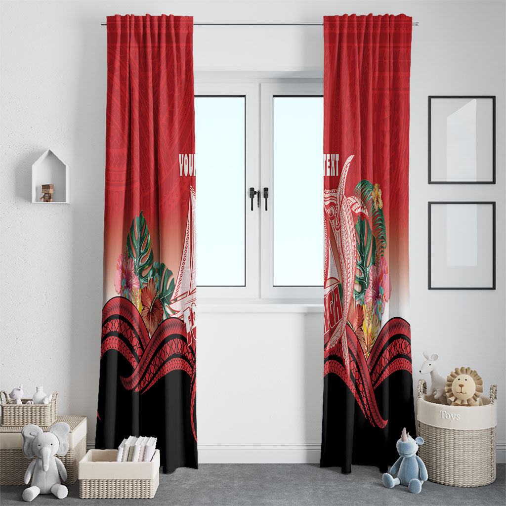 Vavau Sailing Festival Tonga Personalised Window Curtain Humpback Whale Sailboat Tropical Vibes LT14 - Polynesian Pride