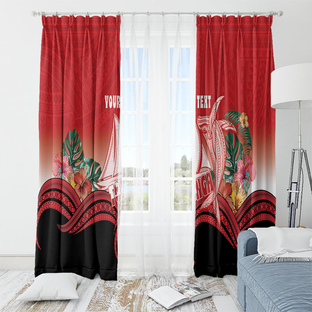 Vavau Sailing Festival Tonga Personalised Window Curtain Humpback Whale Sailboat Tropical Vibes LT14 - Polynesian Pride