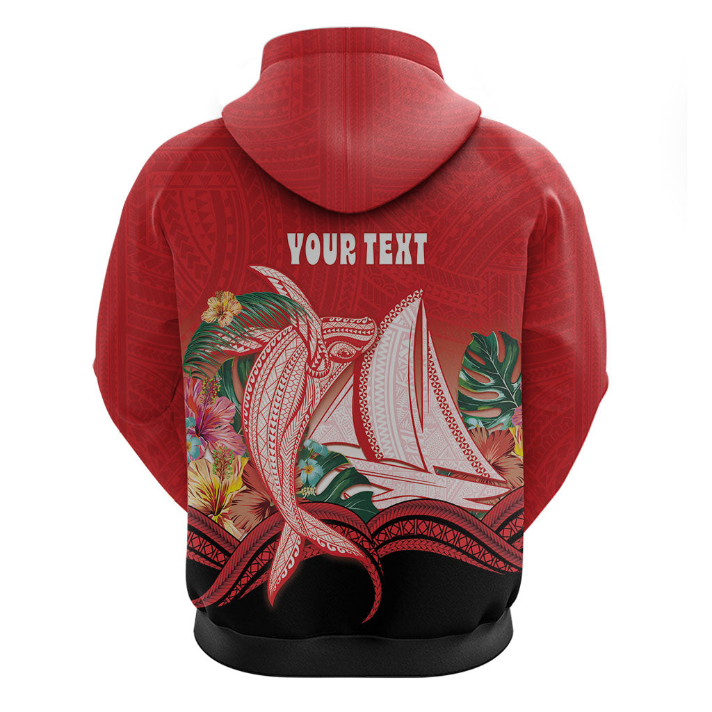 Vavau Sailing Festival Tonga Personalised Zip Hoodie Humpback Whale Sailboat Tropical Vibes LT14 - Polynesian Pride