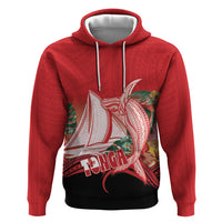 Vavau Sailing Festival Tonga Personalised Zip Hoodie Humpback Whale Sailboat Tropical Vibes LT14 Pullover Hoodie Red - Polynesian Pride