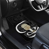 Black New Zealand Eel Car Mats Aotearoa Maori Tuna With Kotiate Weapon