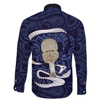 Blue New Zealand Eel Family Matching Summer Maxi Dress and Hawaiian Shirt Aotearoa Maori Tuna With Kotiate Weapon LT14 - Polynesian Pride