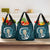 Turquoise New Zealand Eel Grocery Bag Aotearoa Maori Tuna With Kotiate Weapon