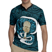 Turquoise New Zealand Eel Rugby Jersey Aotearoa Maori Tuna With Kotiate Weapon LT14 - Polynesian Pride
