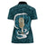 Turquoise New Zealand Eel Women Polo Shirt Aotearoa Maori Tuna With Kotiate Weapon