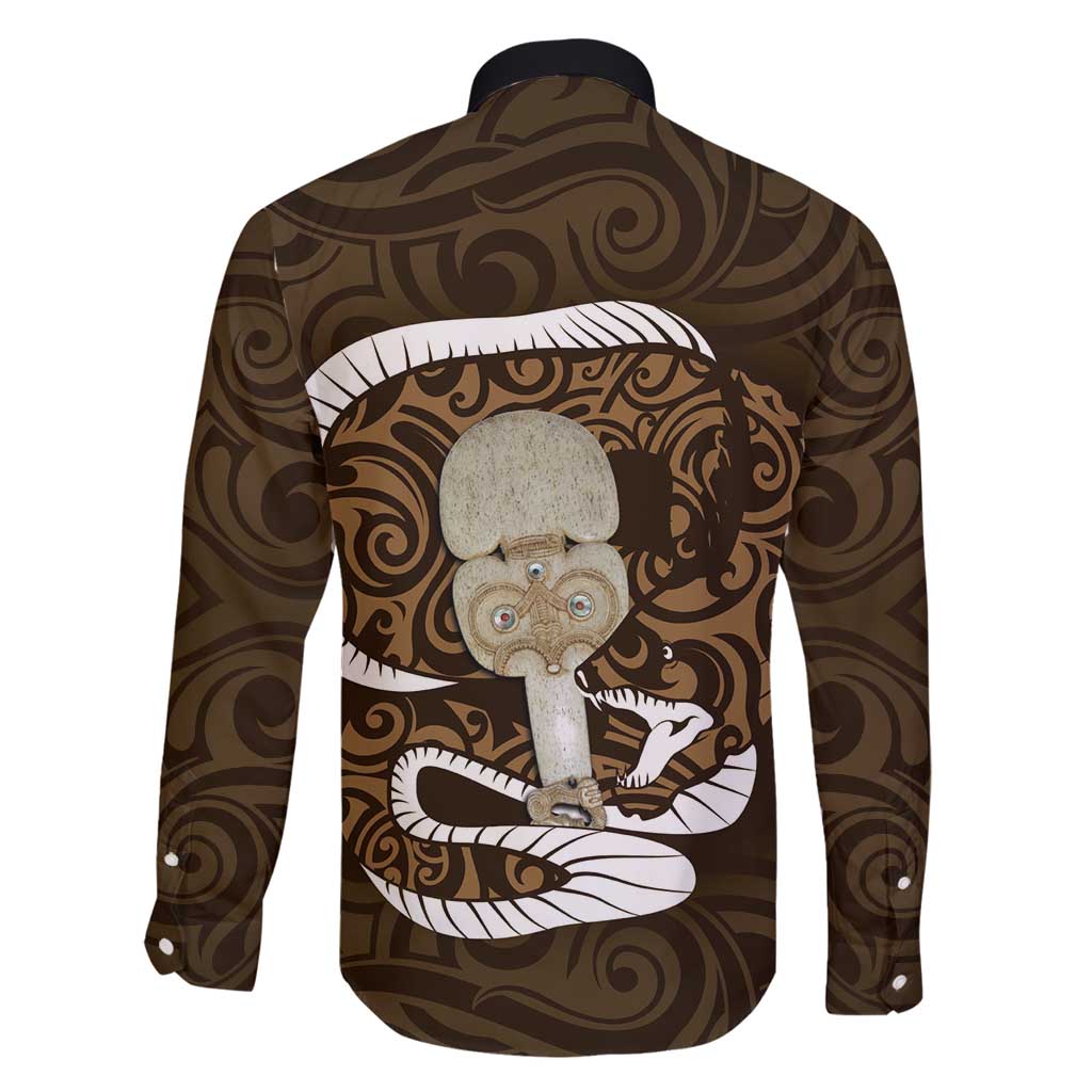 Gold New Zealand Eel Family Matching Summer Maxi Dress and Hawaiian Shirt Aotearoa Maori Tuna With Kotiate Weapon LT14 - Polynesian Pride
