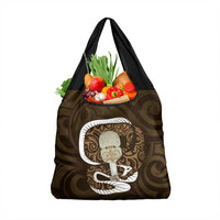 Gold New Zealand Eel Grocery Bag Aotearoa Maori Tuna With Kotiate Weapon