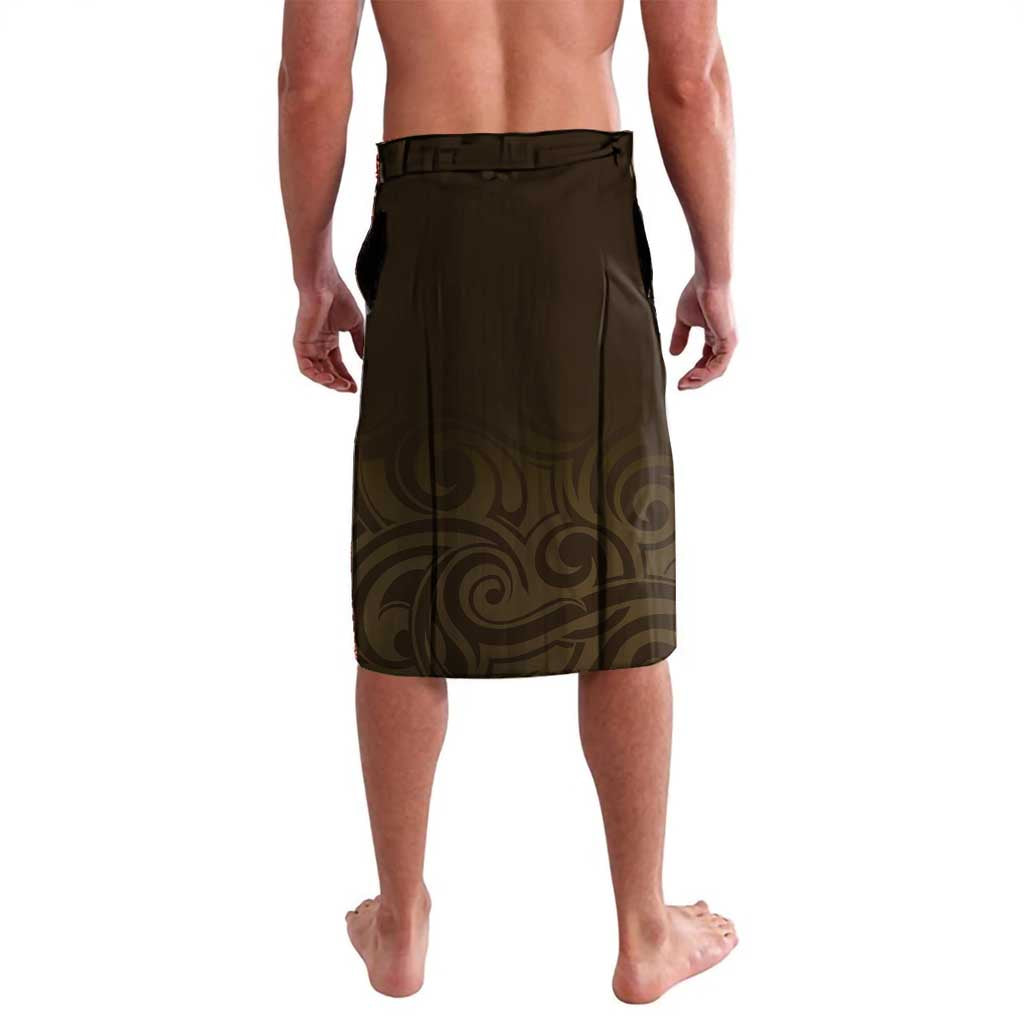 Gold New Zealand Eel Lavalava Aotearoa Maori Tuna With Kotiate Weapon