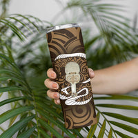 Gold New Zealand Eel Skinny Tumbler Aotearoa Maori Tuna With Kotiate Weapon LT14 - Polynesian Pride