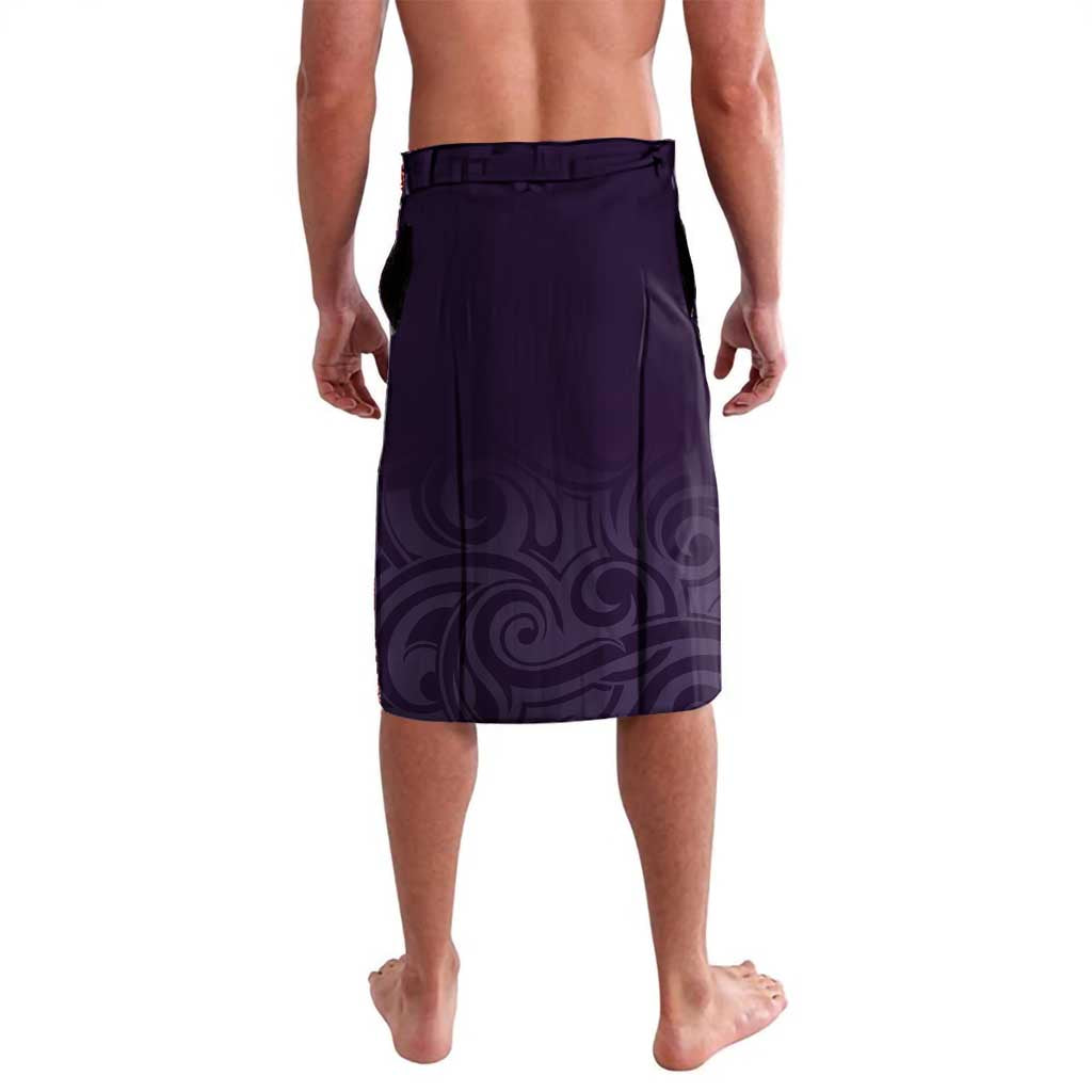 Purple New Zealand Eel Lavalava Aotearoa Maori Tuna With Kotiate Weapon