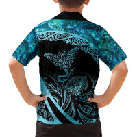 New Zealand Stingray Family Matching Tank Maxi Dress and Hawaiian Shirt Aotearoa Whai With Maori Paua Shell LT14 - Polynesian Pride