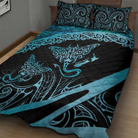 New Zealand Stingray Quilt Bed Set Aotearoa Whai With Maori Paua Shell LT14 - Polynesian Pride