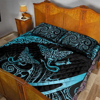 New Zealand Stingray Quilt Bed Set Aotearoa Whai With Maori Paua Shell LT14 - Polynesian Pride