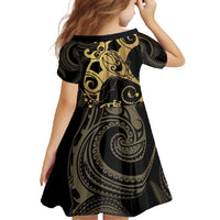 Black And Gold Aotearoa Whai Family Matching Summer Maxi Dress and Hawaiian Shirt NZ Stingrays Maori Curves Style LT14 - Polynesian Pride