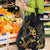 Black And Gold Aotearoa Whai Grocery Bag NZ Stingrays Maori Curves Style