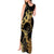 Black And Gold Aotearoa Whai Tank Maxi Dress NZ Stingrays Maori Curves Style