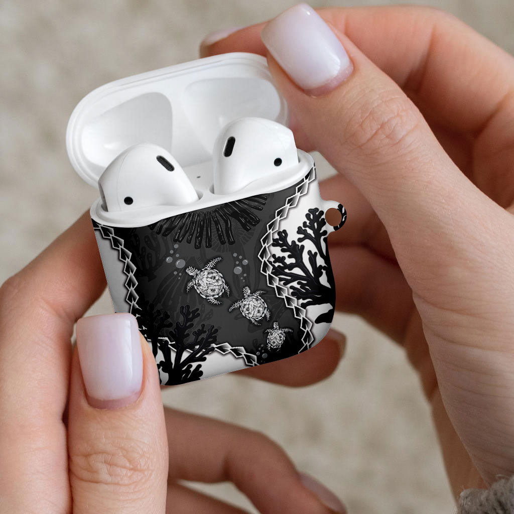 Black Coral Hawaii AirPods Case Ekaha Ku Moana Honu Sea Turtle LT14 - Polynesian Pride