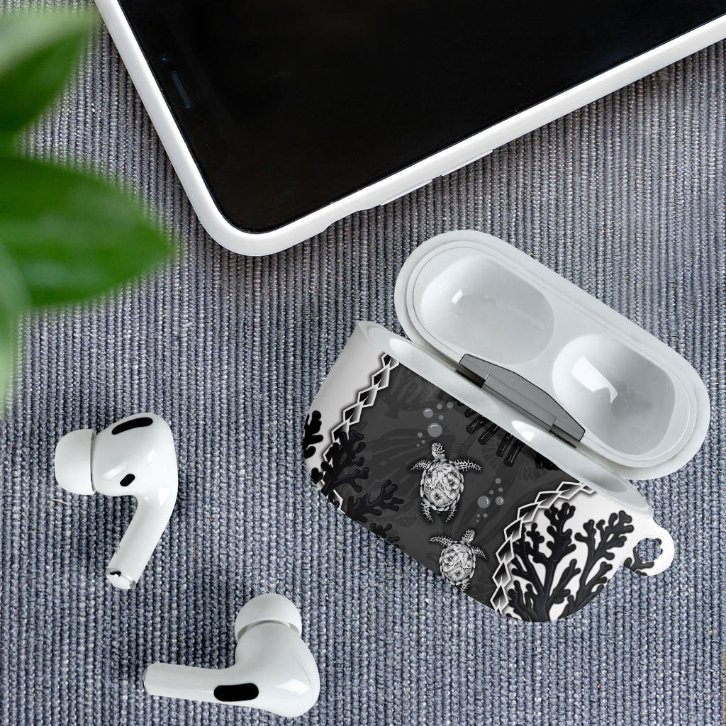 Black Coral Hawaii AirPods Case Ekaha Ku Moana Honu Sea Turtle LT14 - Polynesian Pride
