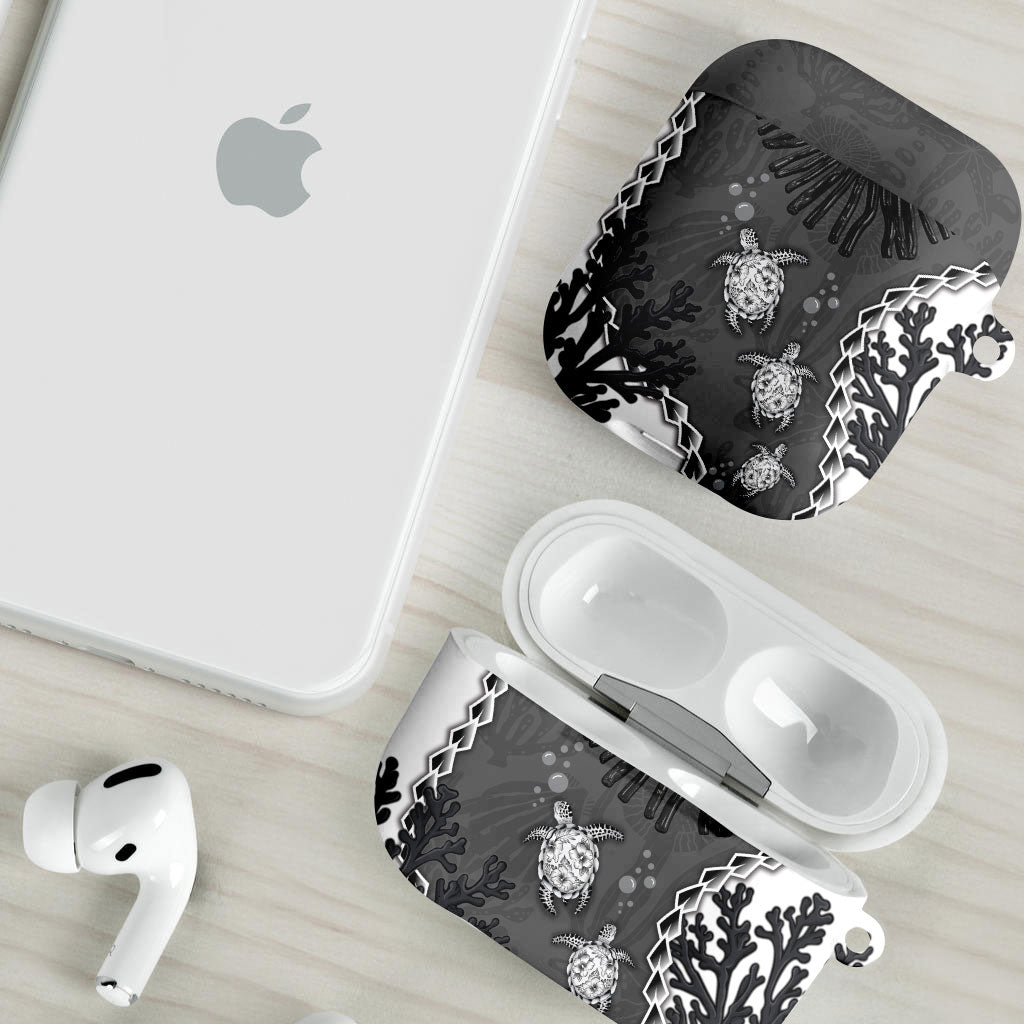 Black Coral Hawaii AirPods Case Ekaha Ku Moana Honu Sea Turtle LT14 - Polynesian Pride