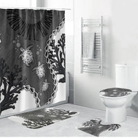 Black Coral Hawaii Bathroom Set Ekaha Ku Moana Honu Sea Turtle LT14 Bathroom Set (4 pcs) Gray - Polynesian Pride