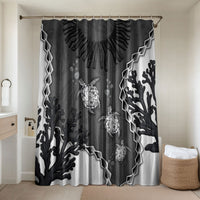 Black Coral Hawaii Bathroom Set Ekaha Ku Moana Honu Sea Turtle LT14 Shower Curtain Only Gray - Polynesian Pride
