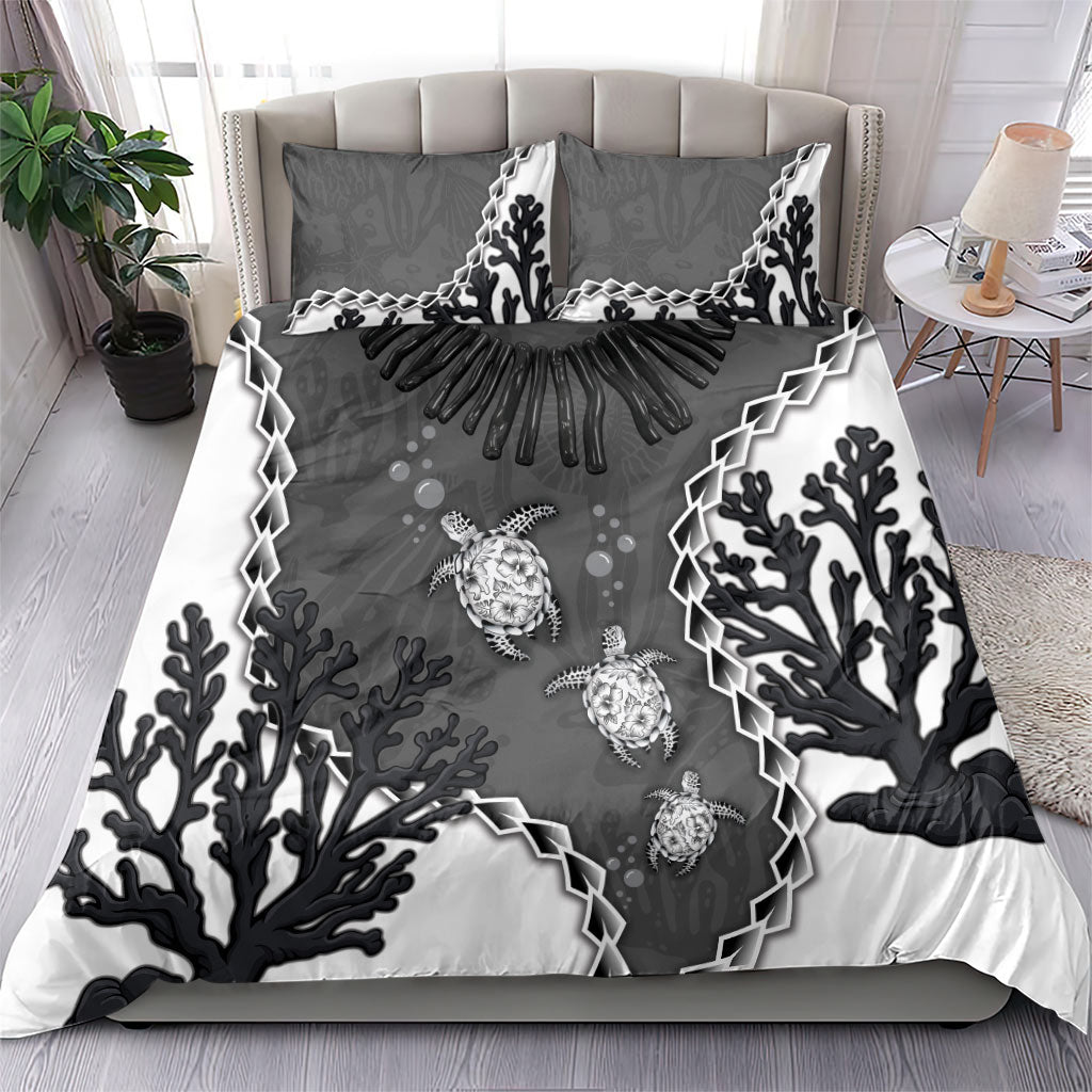 Black Coral Hawaii Bedding Set Ekaha Ku Moana Honu Sea Turtle LT14 - Polynesian Pride