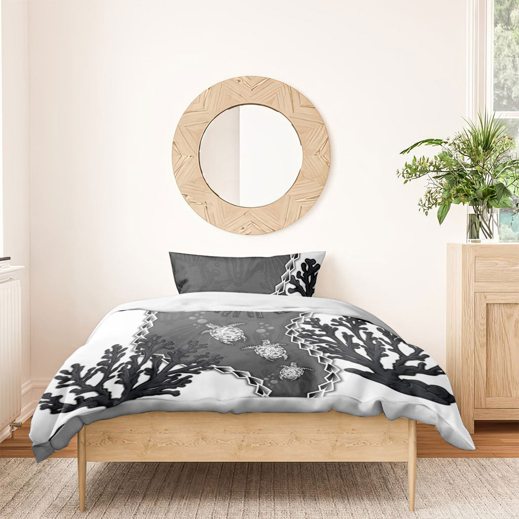 Black Coral Hawaii Bedding Set Ekaha Ku Moana Honu Sea Turtle LT14 - Polynesian Pride