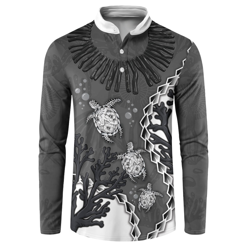 Personalized Black Coral Hawaii Button Sweatshirt Ekaha Ku Moana Honu Sea Turtle