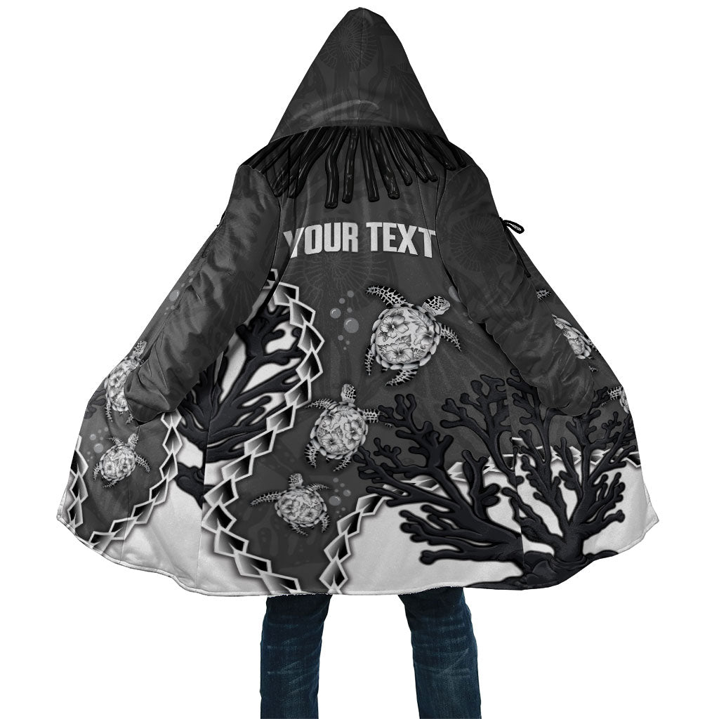 Personalized Black Coral Hawaii Cloak Ekaha Ku Moana Honu Sea Turtle LT14 Unisex Gray - Polynesian Pride