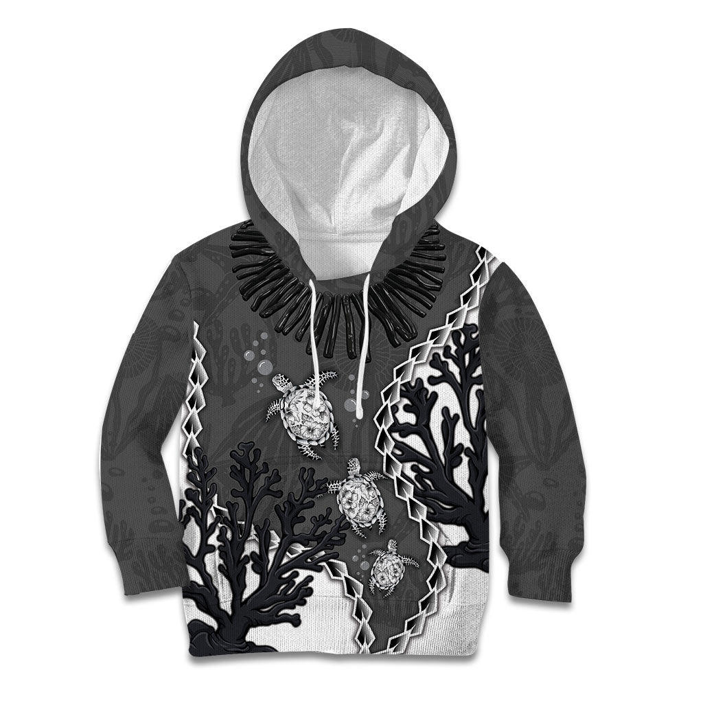 Personalized Black Coral Hawaii Kid Hoodie Ekaha Ku Moana Honu Sea Turtle LT14 Hoodie Gray - Polynesian Pride